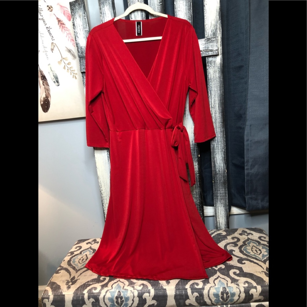 Red Wrap Dress XL